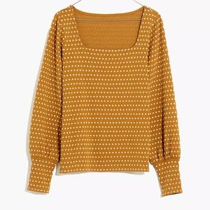 NWT Madewell Floral Jacquard Square Neck Top